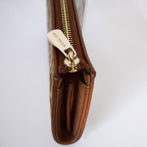 Michael Kors Beige Jet Set Travel Signature Canvas and Leather Three Quarter-Zip - Picture 8 of 15